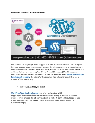 Benefits Of WordPress Web Development