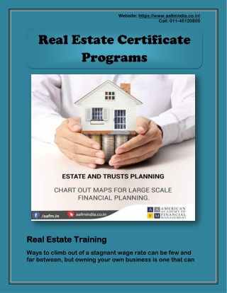 Real Estate Certificate Programs - Financial Planning Courses