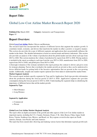 Low-Cost Airline Market Research Report 2020