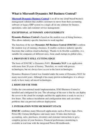 What is Microsoft Dynamics 365 Business Central?