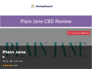 Plain Jane CBD Review