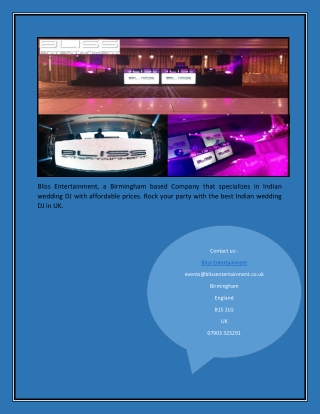 Hire Best Indian Wedding DJ in UK from Bliss Entertainment