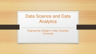 Data Science and Data Analytics - Avantika University