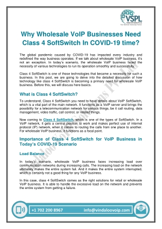 Why Wholesale VoIP Businesses Need Class 4 SoftSwitch In COVID-19 time?