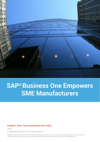 SAP Business One Empowers SME Manufacturers