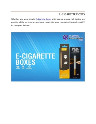 E Cigarette Boxes