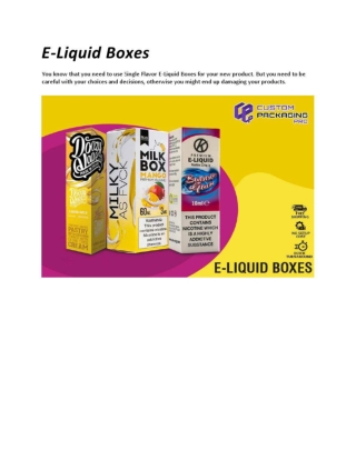 E Liquid Boxes