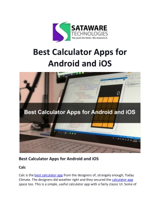 Best Calculator Apps for  Android and iOS