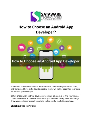 How to Choose an Android App Developer?