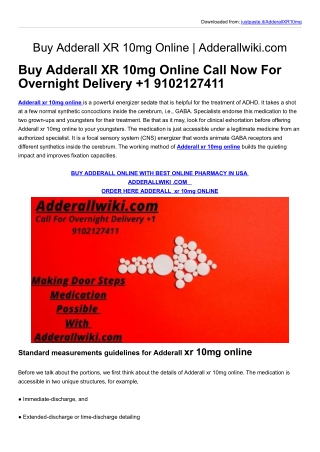 Buy Adderall XR 10mg Online | Adderallwiki.com