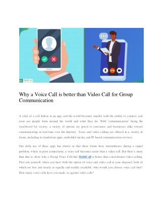 Why a Voice Call is better than Video Call for Group Communication