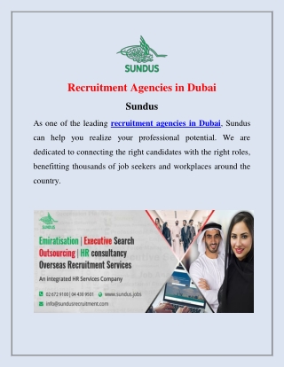 Recruitment Agencies in Dubai