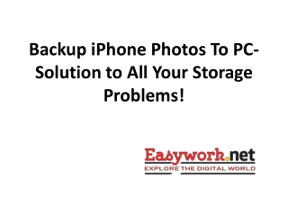 Backup iPhone Photos To PC- Solution to All Your Storage Problems!