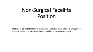 Non-Surgical Facelifts Position