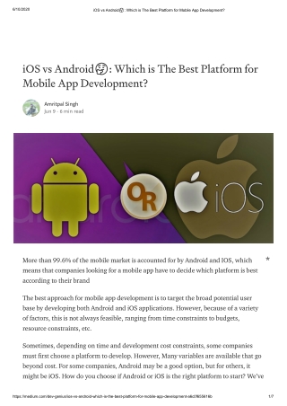 iOS vs Android: Which is the Best Platform for Mobile App Development?