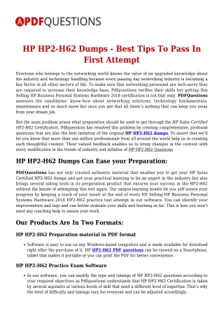 Up-to-Date HP HP2-H62 Exam Questions For Guaranteed Success