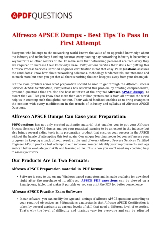 Up-to-Date Alfresco APSCE Exam Questions For Guaranteed Success