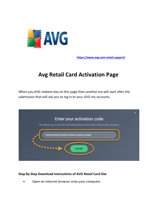 Avg Retail Card Activation Page