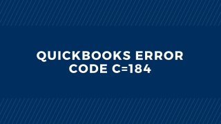 Quickbooks Error Code C=184