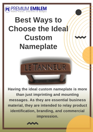 Choose the Ideal Custom Metal Nameplate | Premium Emblem