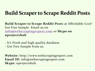 Build Scraper to Scrape Reddit Posts