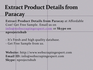 Extract Product Details from Paracay