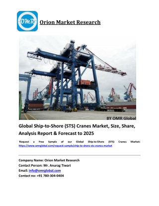 Global Ship-to-Shore (STS) Cranes Market Growth, Size, Share, Industry Report and Forecast 2020-2026