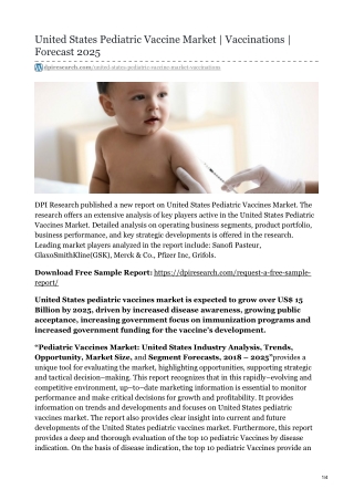 United States Pediatric Vaccine Market | Vaccinations | Forecast 2025