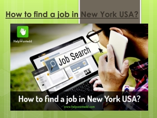 How to find a job in New York USA