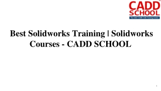 Best Solidworks Training | Solidworks Courses - CADD SCHOOL