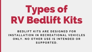 Types of RV Bedlift Kits