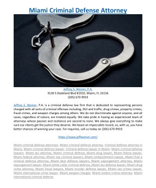 Miami Criminal Defense Attorney