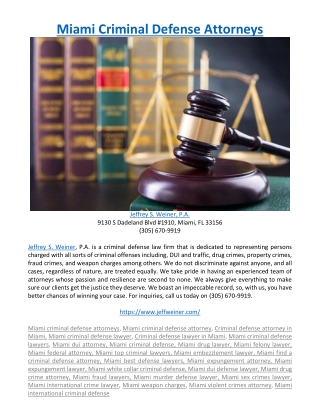 Miami Criminal Defense Attorneys