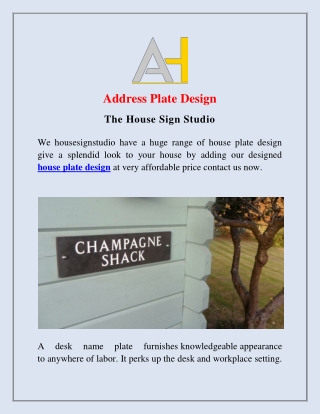 Address Plate Design