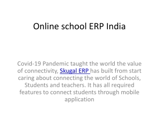 Online school ERP India