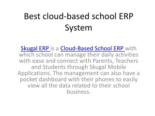 Best cloud-based school ERP System