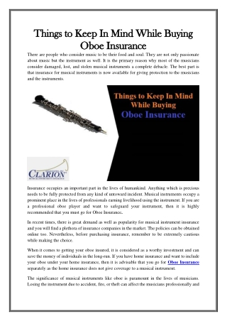 Things to Keep In Mind While Buying Oboe Insurance