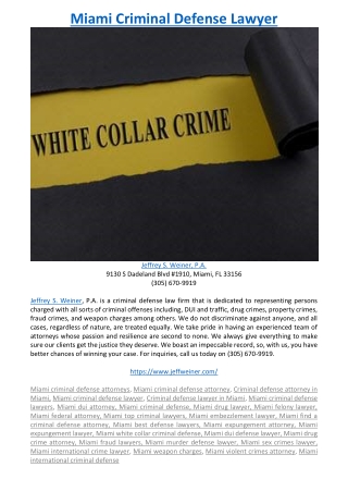 Miami Criminal Defense Lawyer