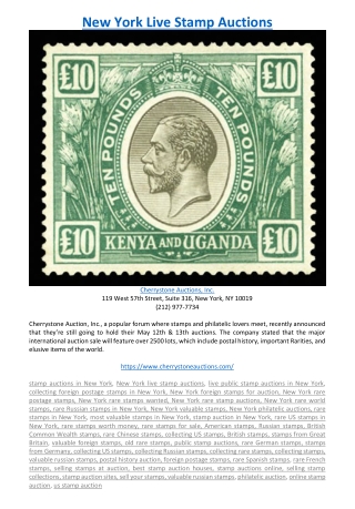 New York Live Stamp Auctions
