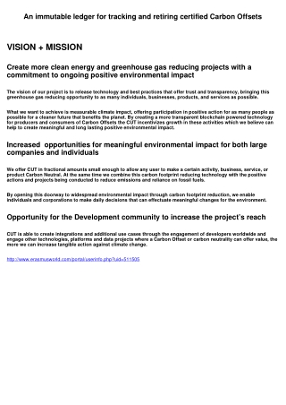 An immutable ledger for tracking and retiring certified Carbon Offsets