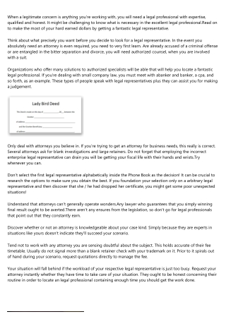 Trying to find Lawful Counsel? These Guidelines Can Assist