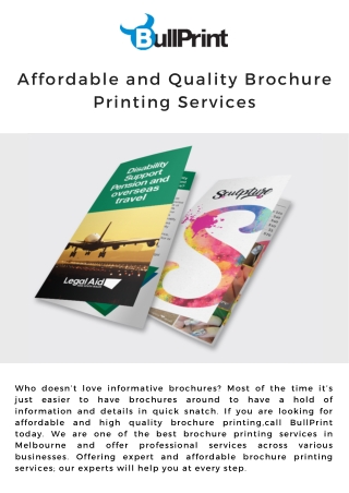 Affordable and Quality Brochure Printing Services