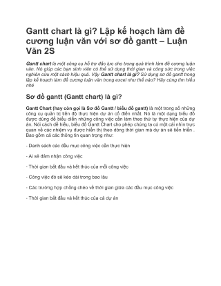 Gantt chart là gì? Lập kế hoạch làm đề cương luận văn với sơ đồ gantt - Luận Văn 2S