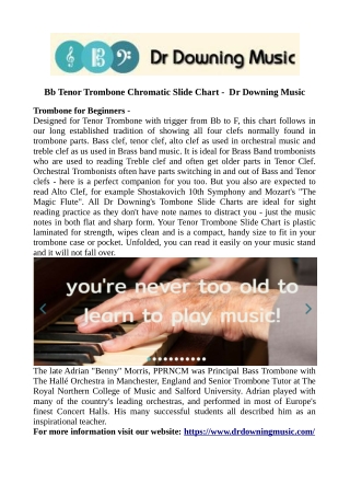 Bb Tenor Trombone Chromatic Slide Chart - Dr Downing Music