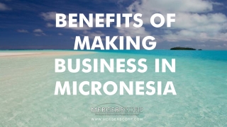 Benefits of Making Business in Micronesia | Buy & Sell Business