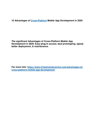 10 Advantages of Cross-Platform Mobile App Development in 2020