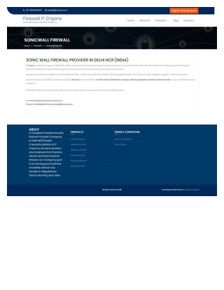 SonicWall Firewall Solution Provider Company Delhi (NCR) - Firewall IT CRYONS