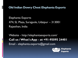 Old Indian Dowry Chest Elephanta Exports