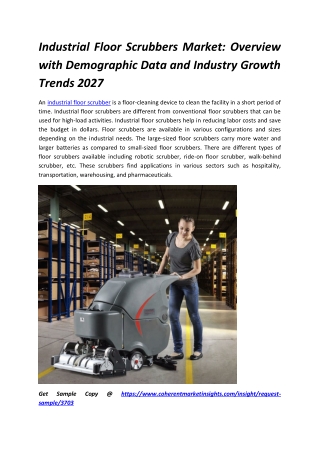 Industrial Floor Scrubbers Market: Overview with Demographic Data and Industry Growth Trends 2027