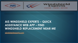 AIS WINDSHIELD EXPERTS – QUICK ASSISTANCE WEB APP